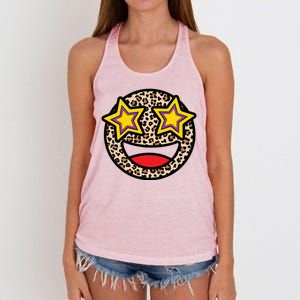 Leopard Star Smiley Face Cute Women's Knotted Racerback Tank