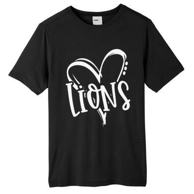 Lions School Sports Fan Team Spirit Heart Tall Fusion ChromaSoft Performance T-Shirt