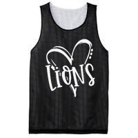 Lions School Sports Fan Team Spirit Heart Mesh Reversible Basketball Jersey Tank