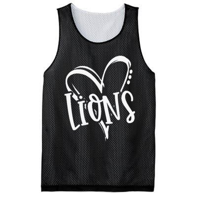 Lions School Sports Fan Team Spirit Heart Mesh Reversible Basketball Jersey Tank