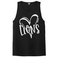 Lions School Sports Fan Team Spirit Heart PosiCharge Competitor Tank