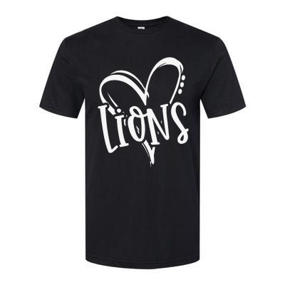 Lions School Sports Fan Team Spirit Heart Softstyle CVC T-Shirt