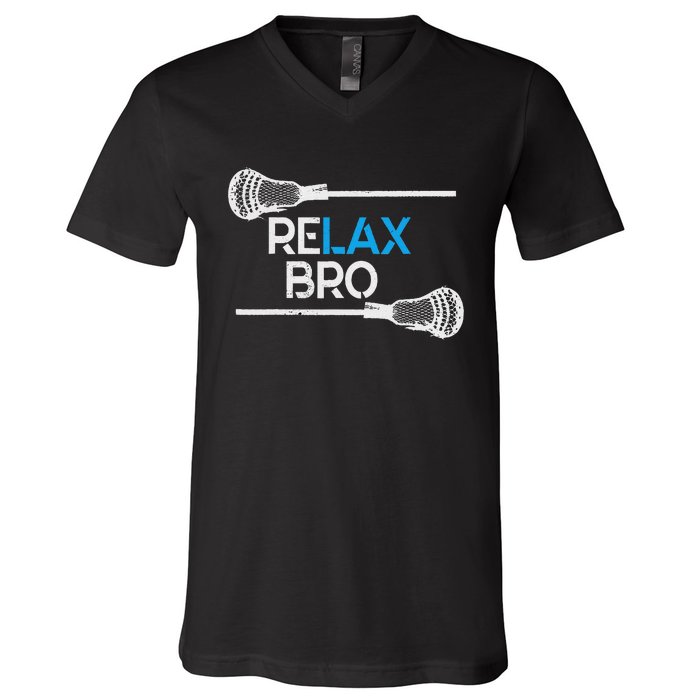 Lacrosse Sport Stick Funny Lax Player Love Perfect Gift Idea V-Neck T-Shirt