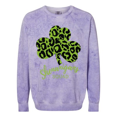 Leopard Shenanigan Squad st patrick green Shamrock Colorblast Crewneck Sweatshirt