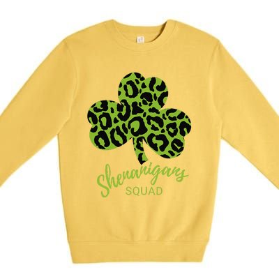 Leopard Shenanigan Squad st patrick green Shamrock Premium Crewneck Sweatshirt