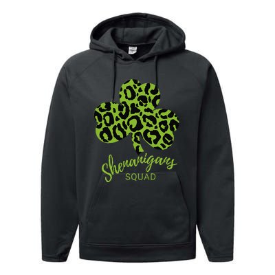 Leopard Shenanigan Squad st patrick green Shamrock Performance Fleece Hoodie