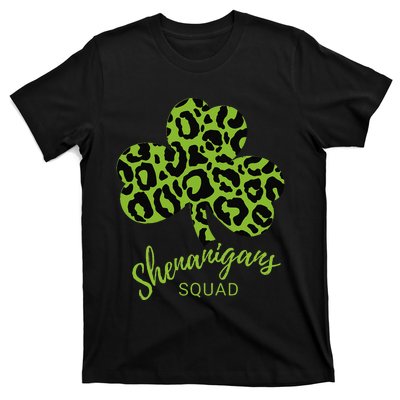 Leopard Shenanigan Squad st patrick green Shamrock T-Shirt