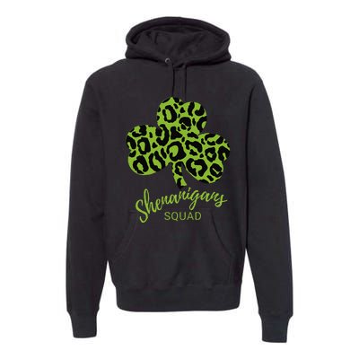 Leopard Shenanigan Squad st patrick green Shamrock Premium Hoodie