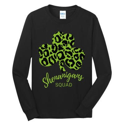 Leopard Shenanigan Squad st patrick green Shamrock Tall Long Sleeve T-Shirt