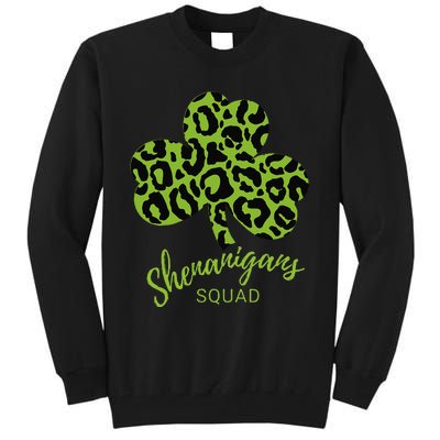 Leopard Shenanigan Squad st patrick green Shamrock Tall Sweatshirt