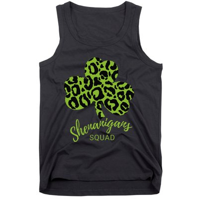 Leopard Shenanigan Squad st patrick green Shamrock Tank Top