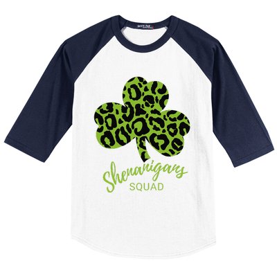 Leopard Shenanigan Squad st patrick green Shamrock Baseball Sleeve Shirt