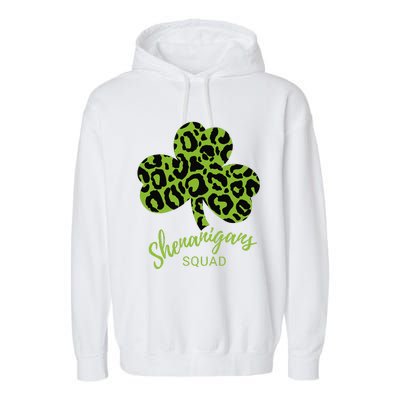 Leopard Shenanigan Squad st patrick green Shamrock Garment-Dyed Fleece Hoodie