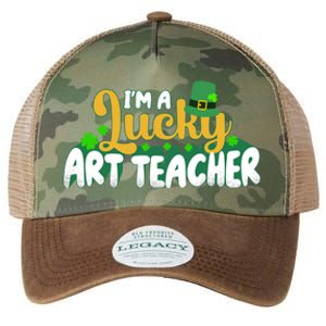 Lucky Shamrock St Patricks Day Im A Lucky Art Teacher Great Gift Legacy Tie Dye Trucker Hat