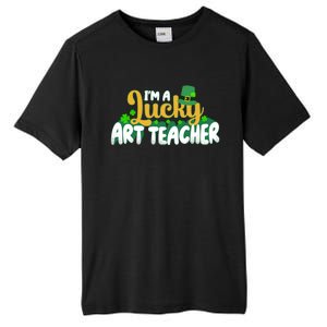 Lucky Shamrock St Patricks Day Im A Lucky Art Teacher Great Gift Tall Fusion ChromaSoft Performance T-Shirt