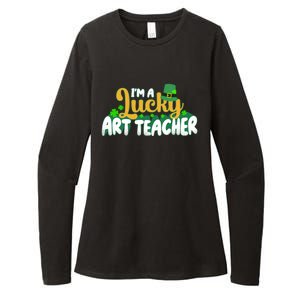 Lucky Shamrock St Patricks Day Im A Lucky Art Teacher Great Gift Womens CVC Long Sleeve Shirt