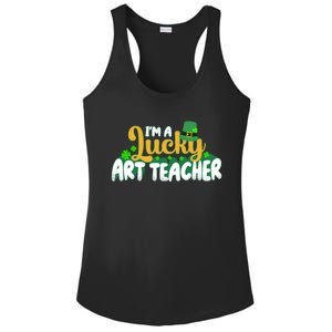 Lucky Shamrock St Patricks Day Im A Lucky Art Teacher Great Gift Ladies PosiCharge Competitor Racerback Tank