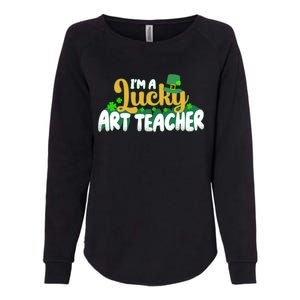 Lucky Shamrock St Patricks Day Im A Lucky Art Teacher Great Gift Womens California Wash Sweatshirt