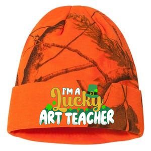 Lucky Shamrock St Patricks Day Im A Lucky Art Teacher Great Gift Kati Licensed 12" Camo Beanie