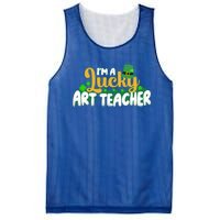 Lucky Shamrock St Patricks Day Im A Lucky Art Teacher Great Gift Mesh Reversible Basketball Jersey Tank