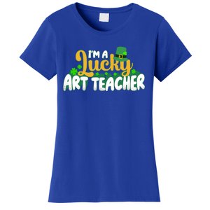 Lucky Shamrock St Patricks Day Im A Lucky Art Teacher Great Gift Women's T-Shirt