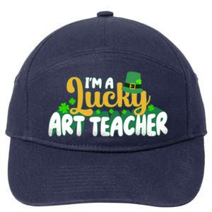 Lucky Shamrock St Patricks Day Im A Lucky Art Teacher Great Gift 7-Panel Snapback Hat