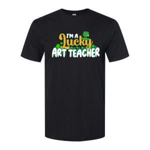 Lucky Shamrock St Patricks Day Im A Lucky Art Teacher Great Gift Softstyle CVC T-Shirt