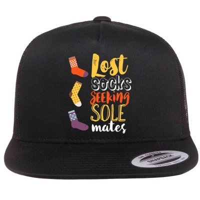 Lost Socks Seeking Sole Mates Funny Pun About Finding Love Gift Flatbill Hat