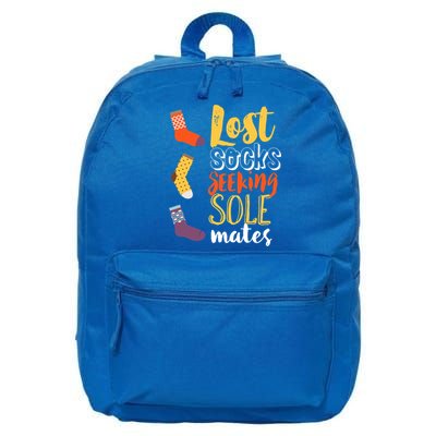 Lost Socks Seeking Sole Mates Funny Pun About Finding Love Gift 16 in Basic Backpack