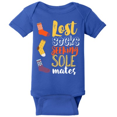 Lost Socks Seeking Sole Mates Funny Pun About Finding Love Gift Baby Bodysuit