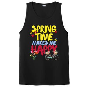 Ladies Spring Time Makes Me Happy Cute Summer Weather Tops PosiCharge Competitor Tank