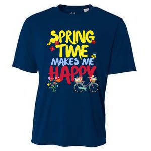 Ladies Spring Time Makes Me Happy Cute Summer Weather Tops Cooling Performance Crew T-Shirt