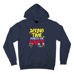 Ladies Spring Time Makes Me Happy Cute Summer Weather Tops Hoodie