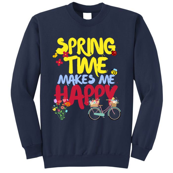 Ladies Spring Time Makes Me Happy Cute Summer Weather Tops Sweatshirt