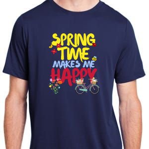 Ladies Spring Time Makes Me Happy Cute Summer Weather Tops Adult ChromaSoft Performance T-Shirt