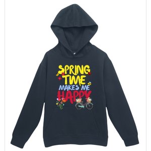 Ladies Spring Time Makes Me Happy Cute Summer Weather Tops Urban Pullover Hoodie