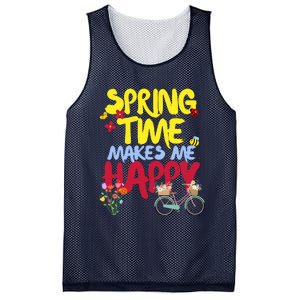 Ladies Spring Time Makes Me Happy Cute Summer Weather Tops Mesh Reversible Basketball Jersey Tank