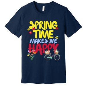 Ladies Spring Time Makes Me Happy Cute Summer Weather Tops Premium T-Shirt