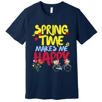 Ladies Spring Time Makes Me Happy Cute Summer Weather Tops Premium T-Shirt