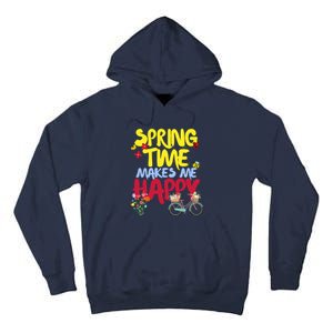 Ladies Spring Time Makes Me Happy Cute Summer Weather Tops Tall Hoodie