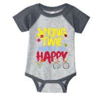 Ladies Spring Time Makes Me Happy Cute Summer Weather Tops Infant Baby Jersey Bodysuit