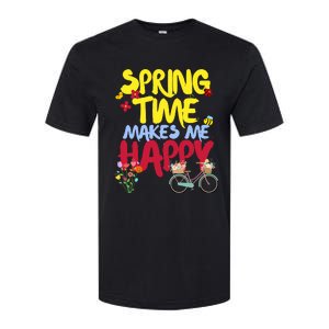 Ladies Spring Time Makes Me Happy Cute Summer Weather Tops Softstyle CVC T-Shirt