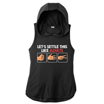 Lets Settle This Like Adults Funny Rock Paper Scissor Ladies PosiCharge Tri-Blend Wicking Draft Hoodie Tank