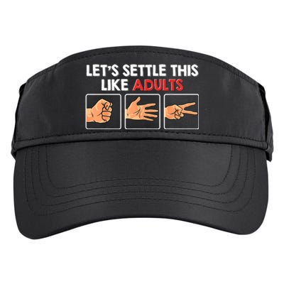 Lets Settle This Like Adults Funny Rock Paper Scissor Adult Drive Performance Visor