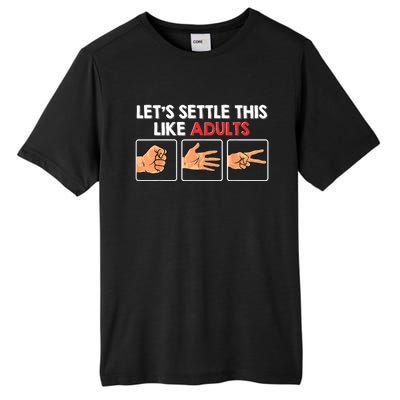 Lets Settle This Like Adults Funny Rock Paper Scissor Tall Fusion ChromaSoft Performance T-Shirt