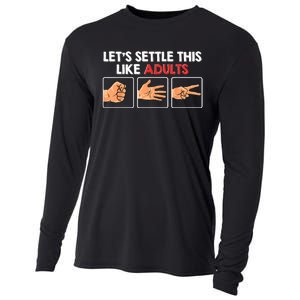 Lets Settle This Like Adults Funny Rock Paper Scissor Cooling Performance Long Sleeve Crew