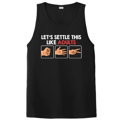 Lets Settle This Like Adults Funny Rock Paper Scissor PosiCharge Competitor Tank