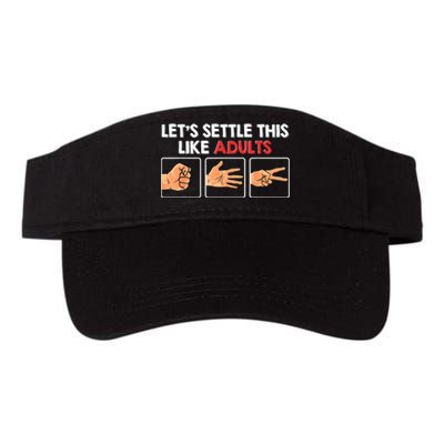 Lets Settle This Like Adults Funny Rock Paper Scissor Valucap Bio-Washed Visor