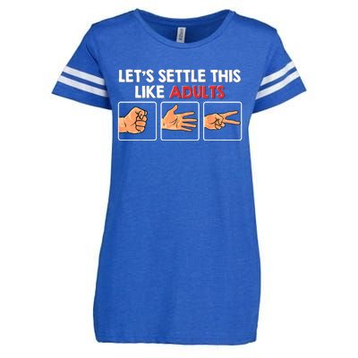 Lets Settle This Like Adults Funny Rock Paper Scissor Enza Ladies Jersey Football T-Shirt