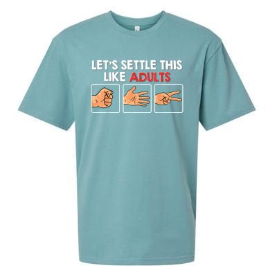 Lets Settle This Like Adults Funny Rock Paper Scissor Sueded Cloud Jersey T-Shirt